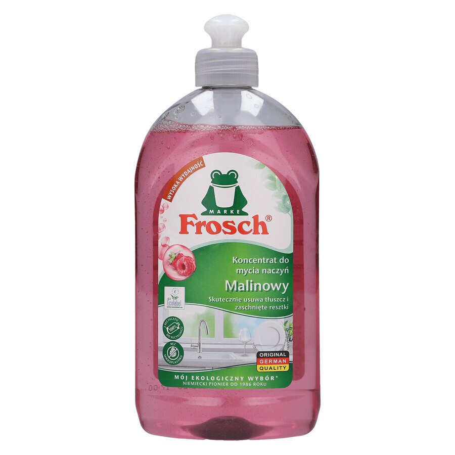 Frosch set, pastillas para lavavajillas All In 1, sodio, 2 x 30 piezas + concentrado para lavavajillas, frambuesa, 500 ml + bolsas clasificadoras, 3 piezas gratis