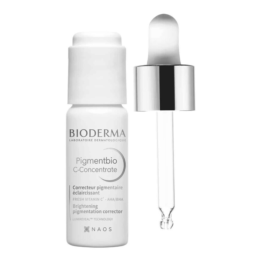 Bioderma Pigmentbio set, concentrado facial iluminador, con vitamina C, 15 ml + fluido micelar iluminador, 250 ml