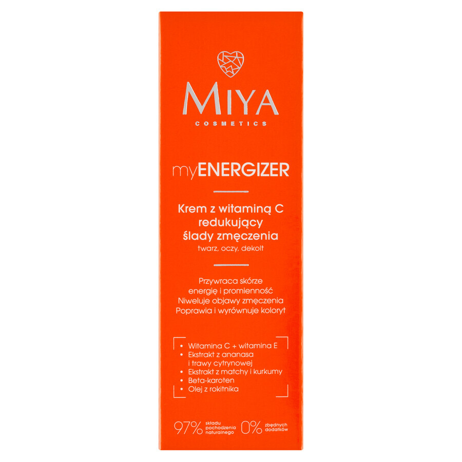 Miya myENERGIZER, crème à la vitamine C pour réduire les signes de fatigue, 40 ml