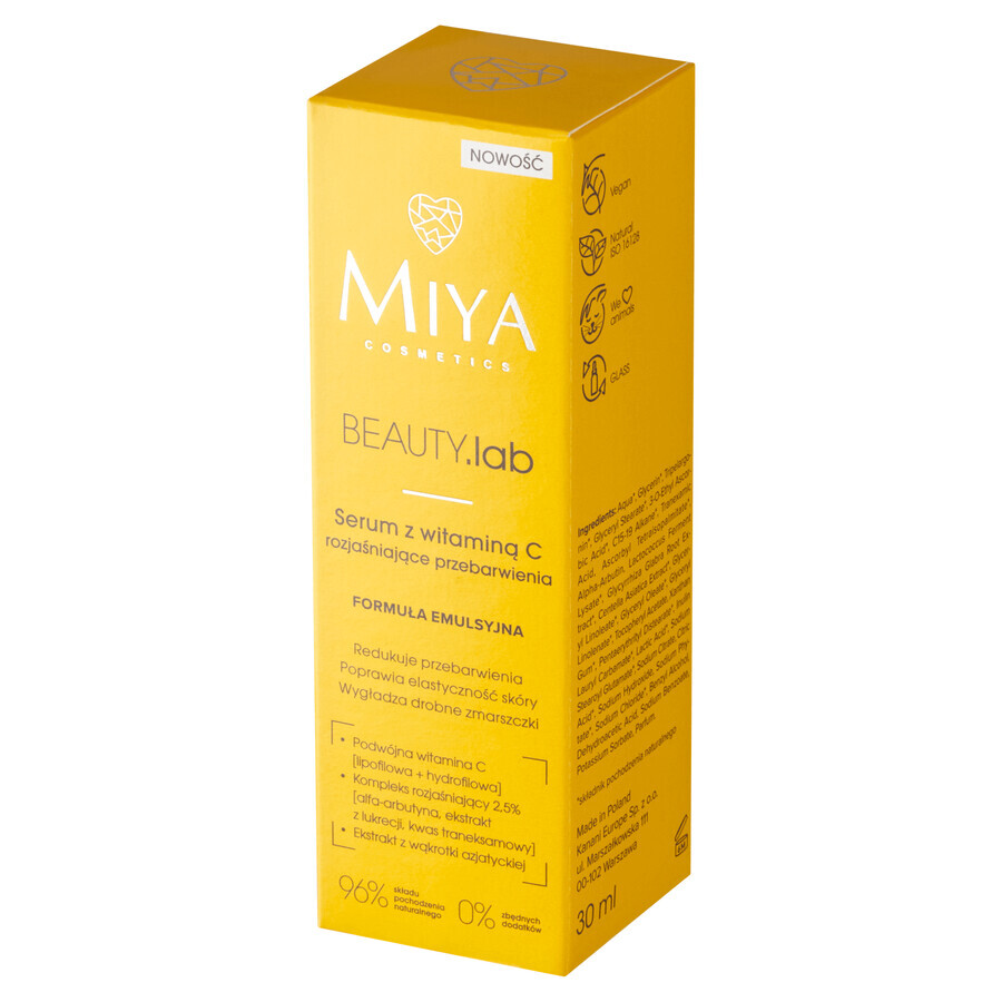 Miya BEAUTY.lab, Siero alla vitamina C per schiarire l'iperpigmentazione, 30 ml