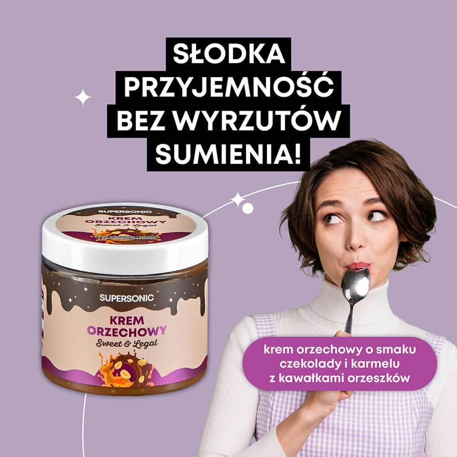 Supersonic Sweet &amp; Legal set, crème de cacahuètes, 160 g + crème de cacahuètes, 160 g + Tube de puissance, 50 g gratis