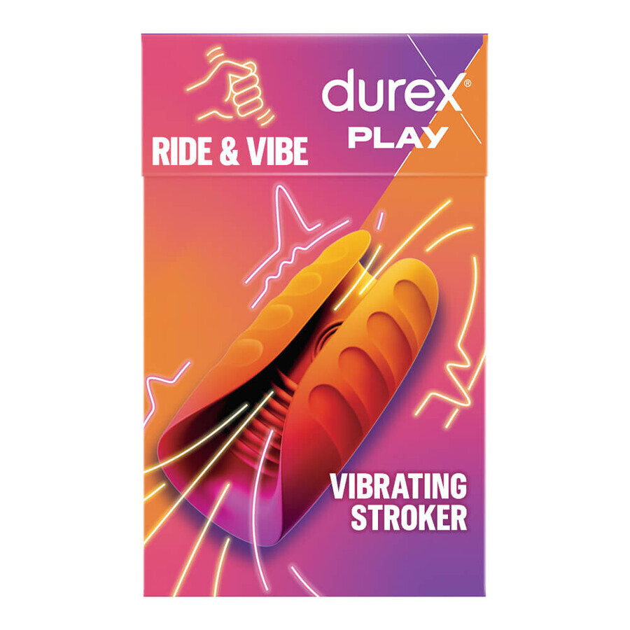 Durex Play Ride &amp; Vibe, masturbatore maschile vibrante con funzione di leccamento