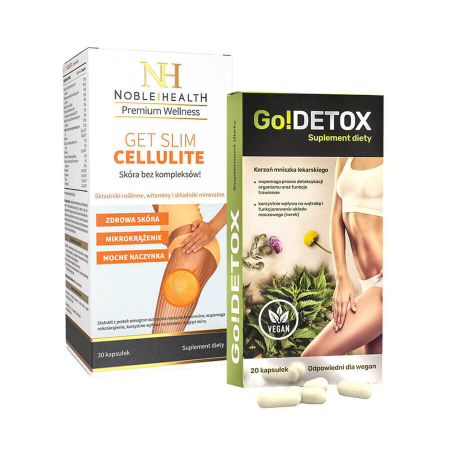 Noble Health Get Slim Cellulite kit, 30 gélules + Go!Detox, 20 gélules