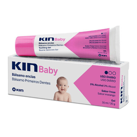 Kin Baby, gel pour les poussées dentaires des bébés, goût fraise, 30 ml