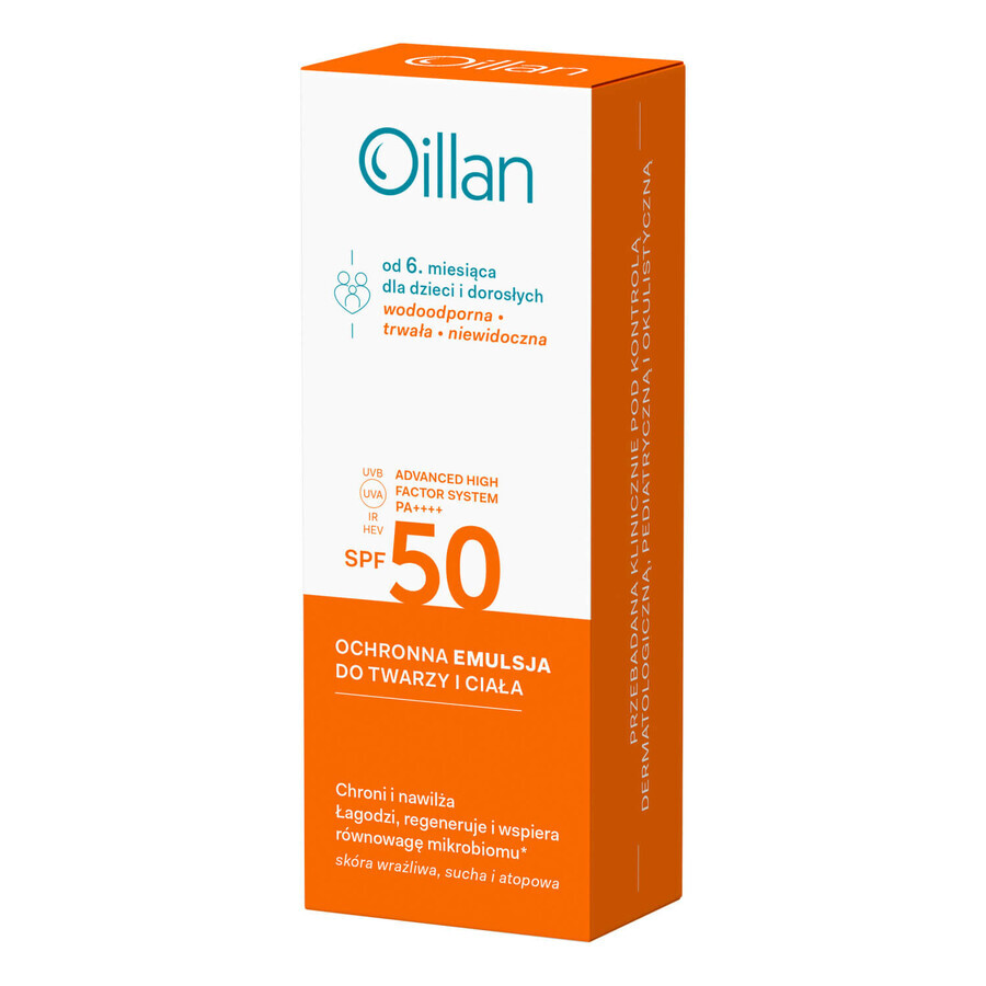 Oillan Sun Protective Face & Body Emulsion SPF 50 100ml + Free Beach Ball