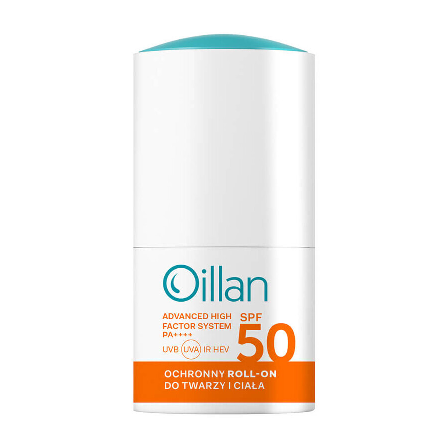 Oillan Sun protective roll-on for face and body, SPF 50, 50 ml + free beach ball