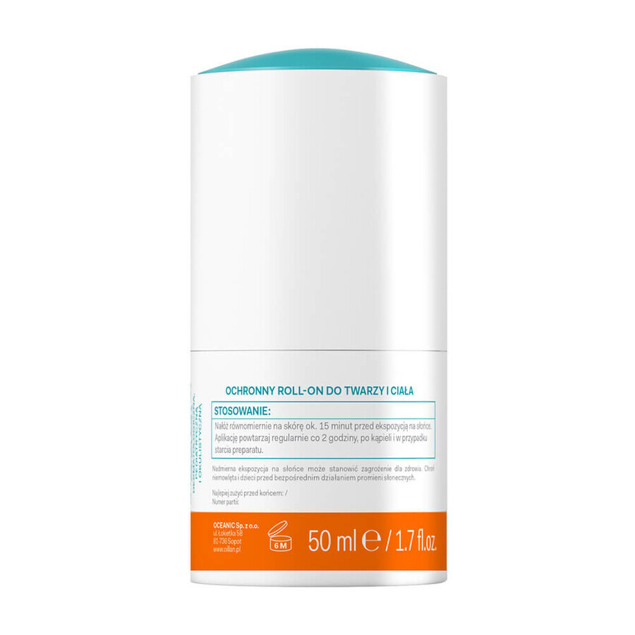 Oillan Sun protective roll-on for face and body, SPF 50, 50 ml + free beach ball