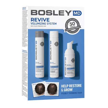 BosleyMD Revive kit for stimulating the growth of non-colored hair, shampoo, 150ml + conditioner, 150ml + foam, 100ml