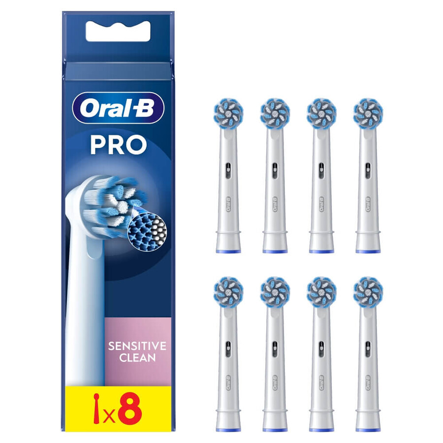 Oral-B Pro Sensitive Clean, embouts de remplacement pour brosse à dents électrique, 8 pièces