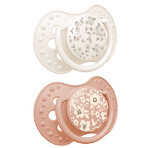 Lovi, pacifier, silicone, dynamic, Blossom Ivory, 3-6 months, 2 pieces