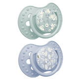 Lovi, pacifier, silicone, dynamic, Blossom Blue, 6-18 months, 2 pieces