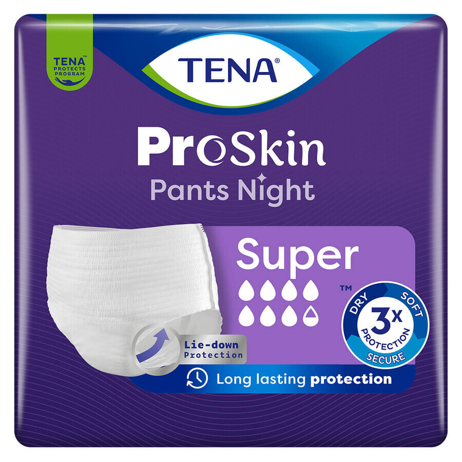 Tena Pants ProSkin Night, chiloți absorbanți, mărimea M, 80-110 cm, Super, 10 bucăți