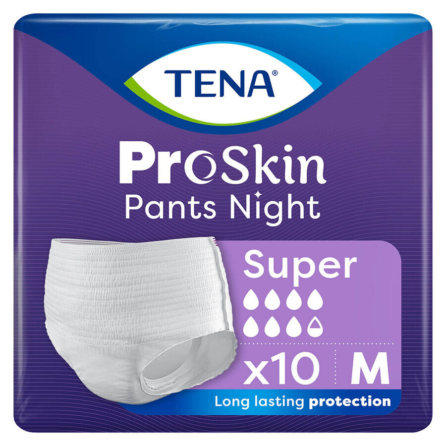 Tena Pants ProSkin Night, chiloți absorbanți, mărimea M, 80-110 cm, Super, 10 bucăți