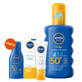 Nivea Sun Kids Protect &amp;amp; Care Set, Spray de protection pour enfants, SPF 50+, 200 ml + Cr&#232;me de protection pour le visage, SPF 50, 50 ml + Lotion solaire, SPF 30, 30 ml gratuit