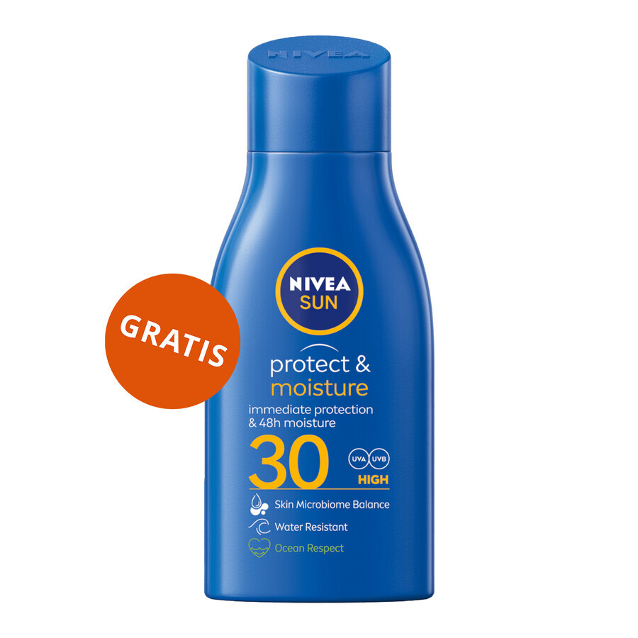 Nivea Sun Kids Protect &amp; Care set, spray de protection pour enfants, SPF 50+, 200 ml + lotion de prolongation après-soleil, 200 ml + lotion de bronzage, SPF 30, 30 ml gratuit