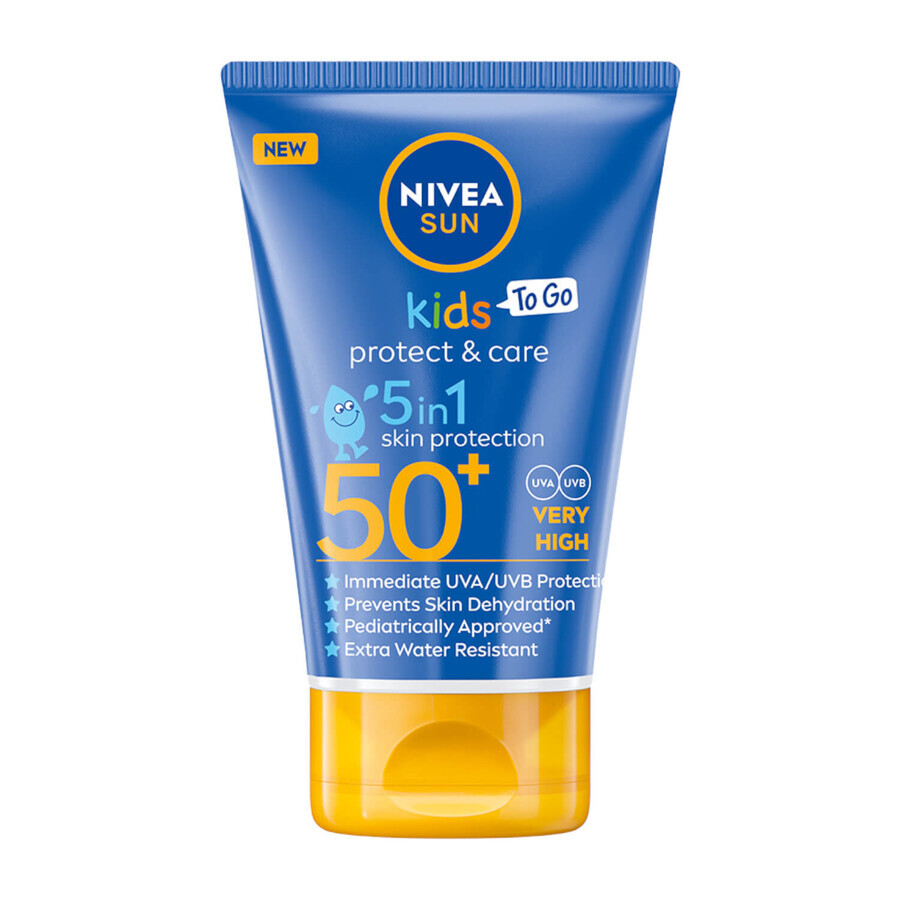 Nivea Sun Kids Protect &amp; Care set, crème solaire protectrice pour enfants 5in1, SPF 50+, 50 ml +v crème anti-âge haute protection, SPF 50, 50 ml + serviette de plage offerte