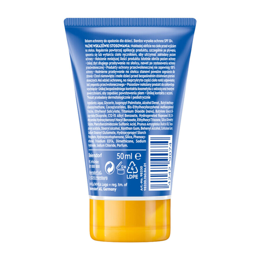 Nivea Sun Kids Protect &amp; Care set, crème solaire protectrice pour enfants 5in1, SPF 50+, 50 ml +v crème anti-âge haute protection, SPF 50, 50 ml + serviette de plage offerte