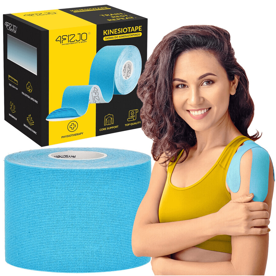 4Fizjo, kinesiotaping tape, blue, 5 cm x 5 m