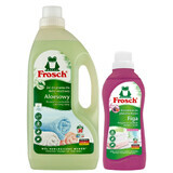 Set Frosch, gel per il lavaggio dei tessuti, aloe vera, 1,5 l + ammorbidente concentrato, fico, 750 ml