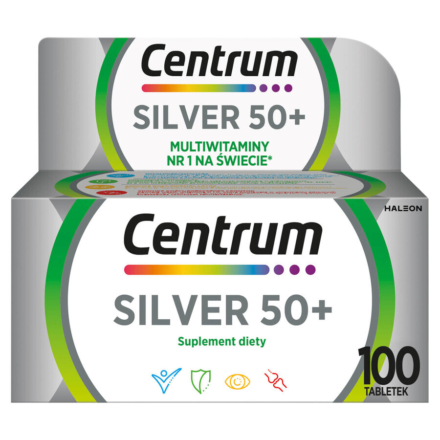 Centrum Silver 50+, 100 comprimés + Centrum Silver 50+, 30 comprimés gratuits