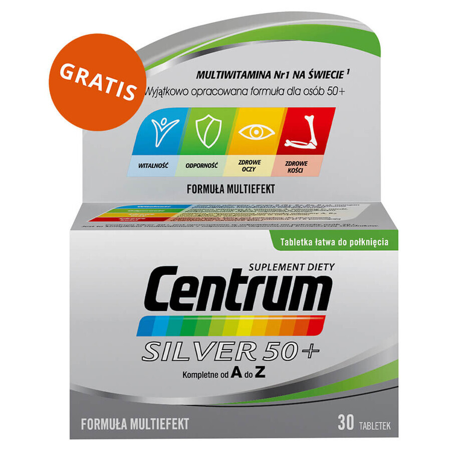 Centrum Silver 50+, 100 comprimés + Centrum Silver 50+, 30 comprimés gratuits