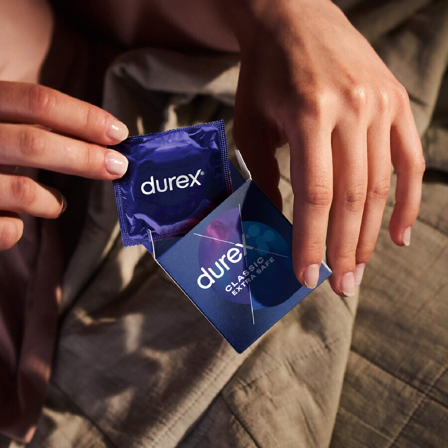 Durex Extra Safe, préservatifs avec plus de lubrifiant, renforcés, 12 pièces