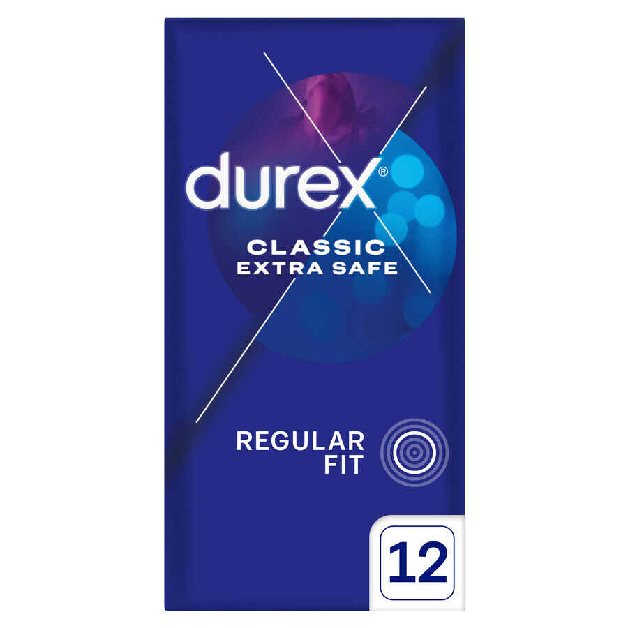 Durex Extra Safe, préservatifs avec plus de lubrifiant, renforcés, 12 pièces