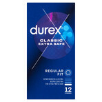 Durex Extra Safe, préservatifs avec plus de lubrifiant, renforcés, 12 pièces