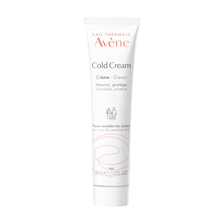 Avene Cold Cream, crema para rostro y cuerpo, pieles sensibles y muy secas, 40 ml