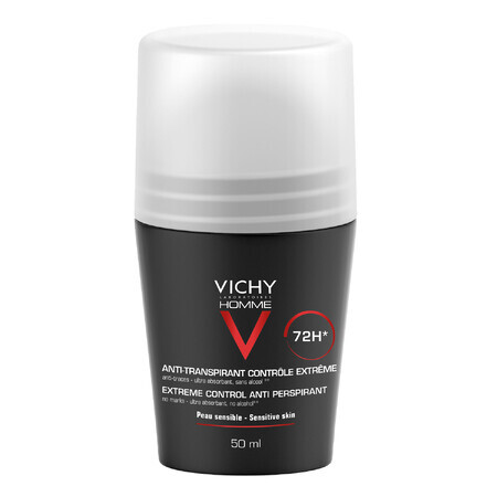 Vichy Homme, roll-on antiperspirant for men, 72-hour protection, 50 ml