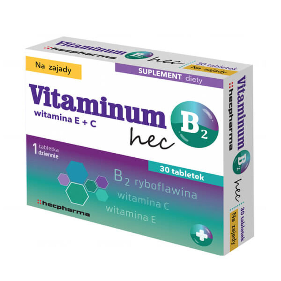 Vitaminum B2 Hec, 30 comprimés