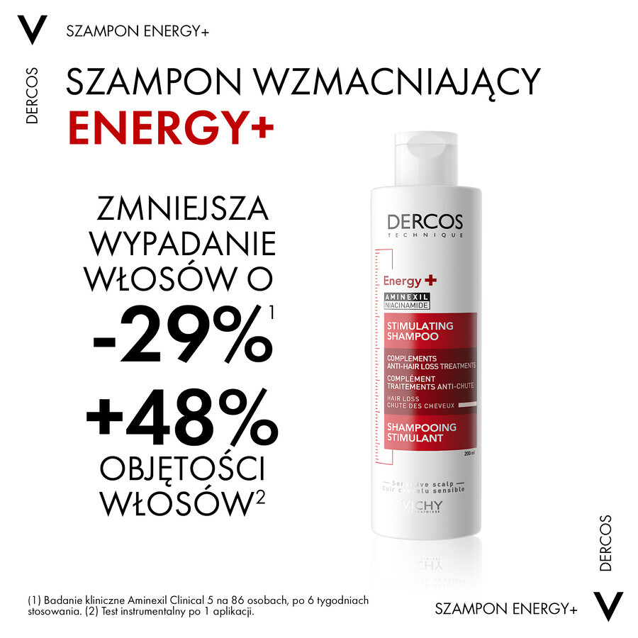 Vichy Dercos Champú Energizante y Fortalecedor, 200 ml