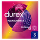 Durex Pleasuremax, pr&#233;servatifs nervur&#233;s avec passepoil, 3 pi&#232;ces