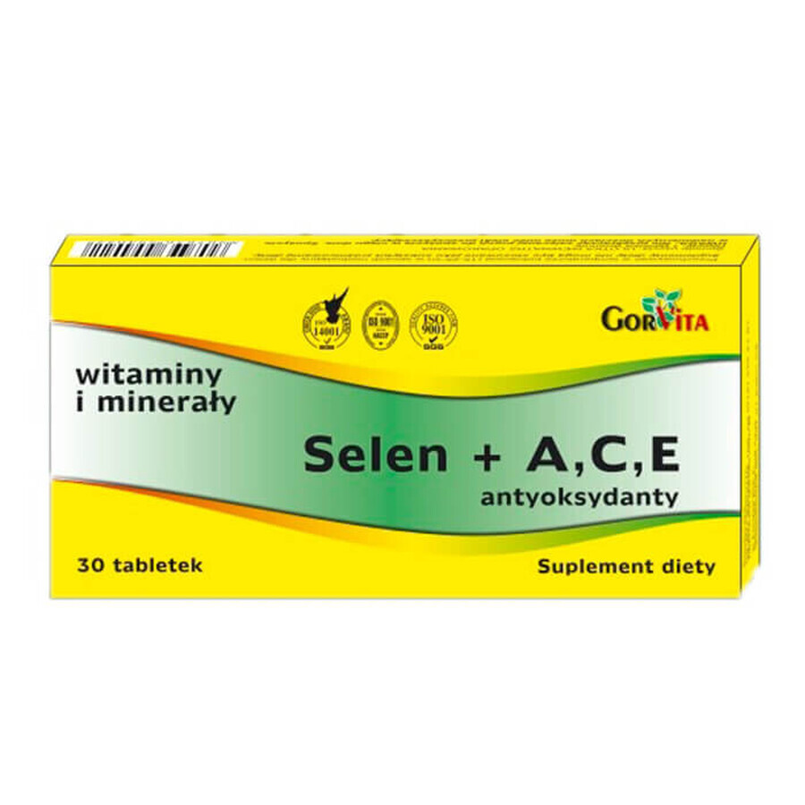 GorVita Selenium + A, C, E, 30 comprimés