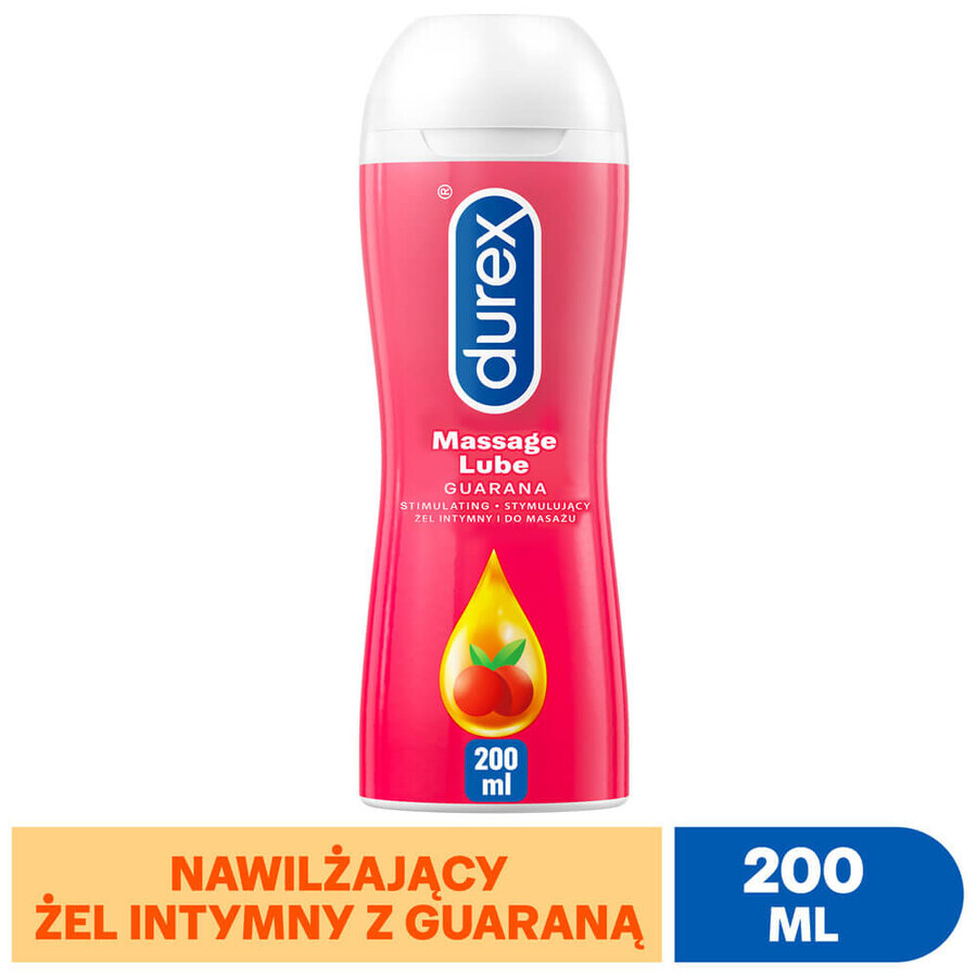 Durex, gel stimulant intime et de massage 2en1, guarana, 200 ml