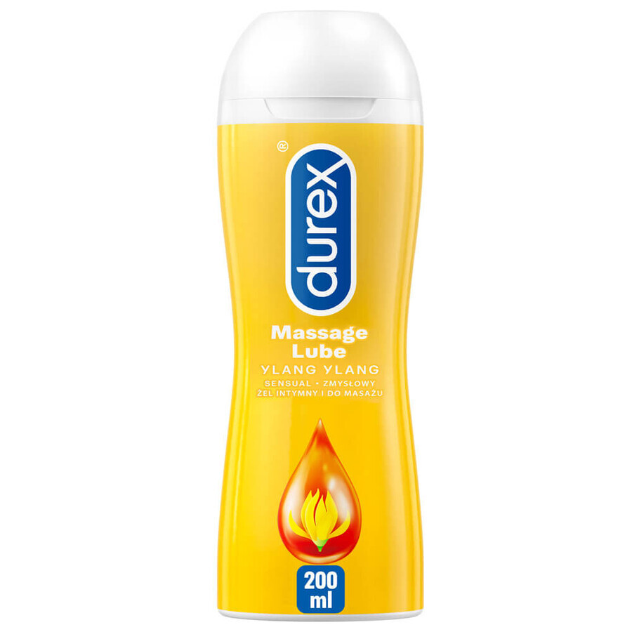 Durex, gel intime et de massage sensuel stimulant 2en1, ylang ylang, 200 ml