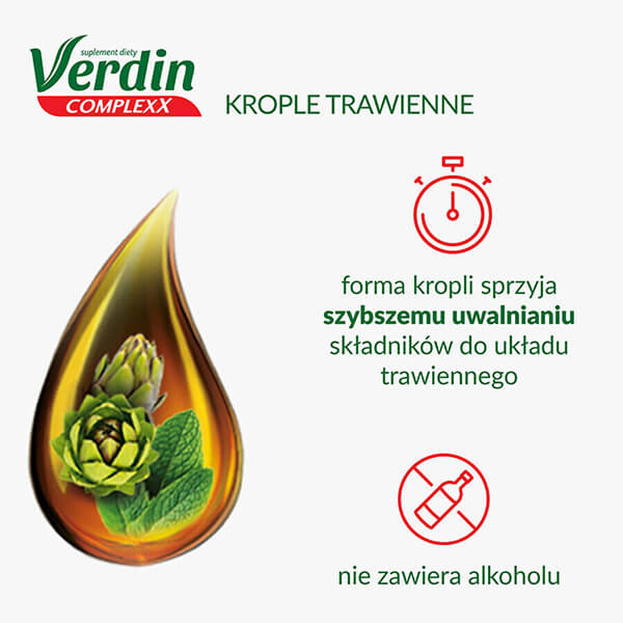 Verdin Complexx, digestive drops, alcohol-free, 40 ml