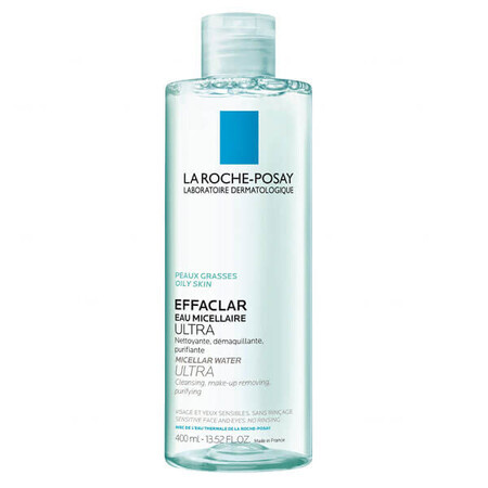 La Roche-Posay Effaclar Ultra, lotion micellaire pour peaux grasses et acnéiques, 400 ml