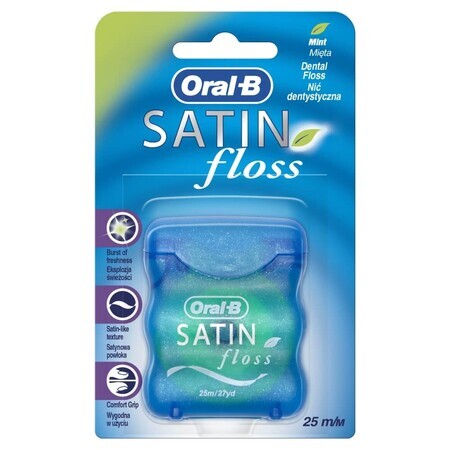 Oral-B Satin Floss, fil dentaire, menthe, 25 m