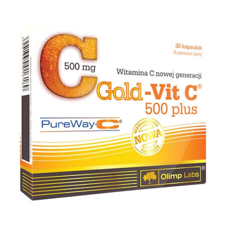 Olimp Gold-Vit C 500 Plus, 30 gélules