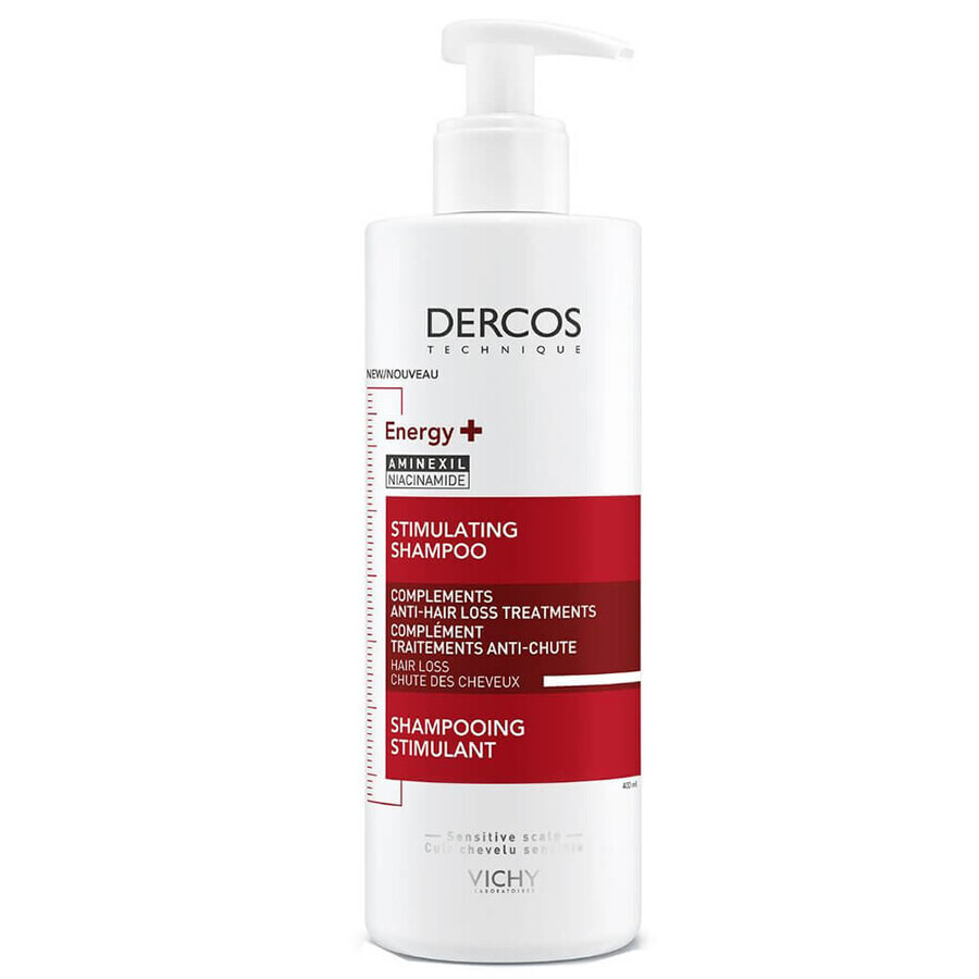 Vichy Dercos Energy+, shampooing fortifiant pour cheveux, 400 ml