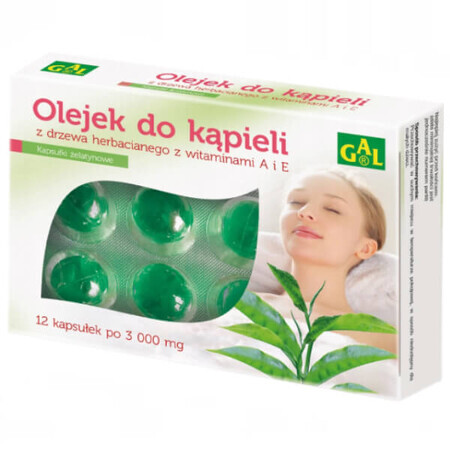 GAL, huile de bain à l'arbre à thé avec vitamines A et E, 12 capsules de gélatine