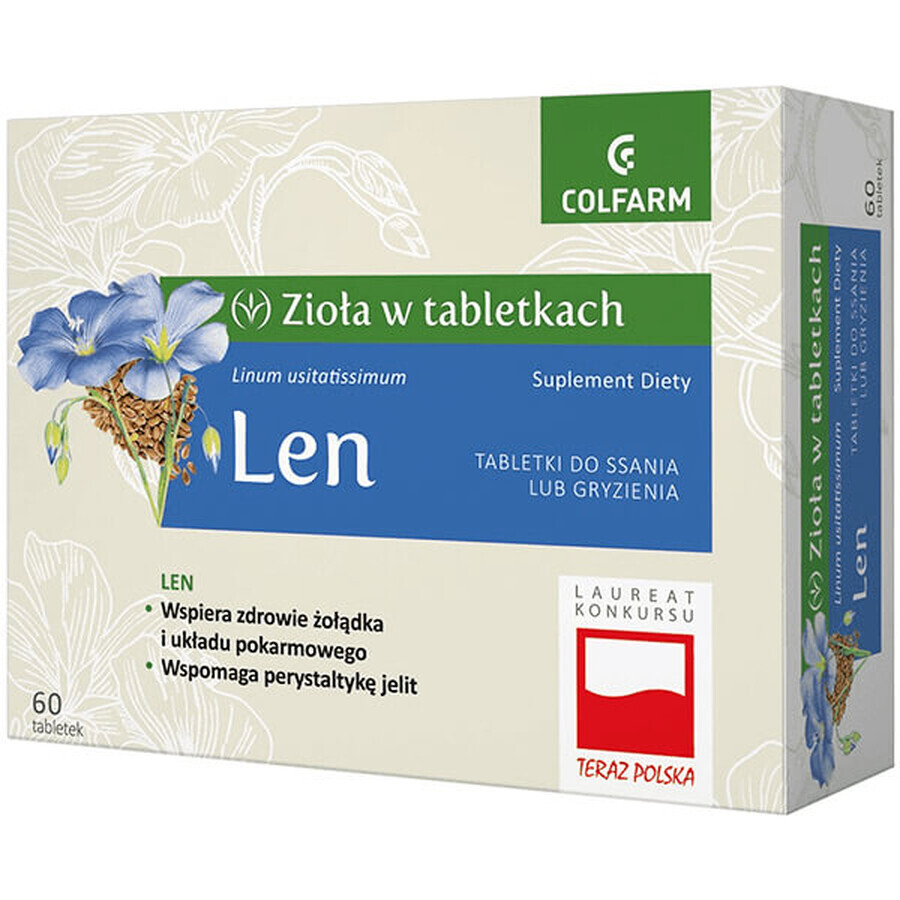 Herbes en comprimés Lin, 60 comprimés à sucer ou à mâcher