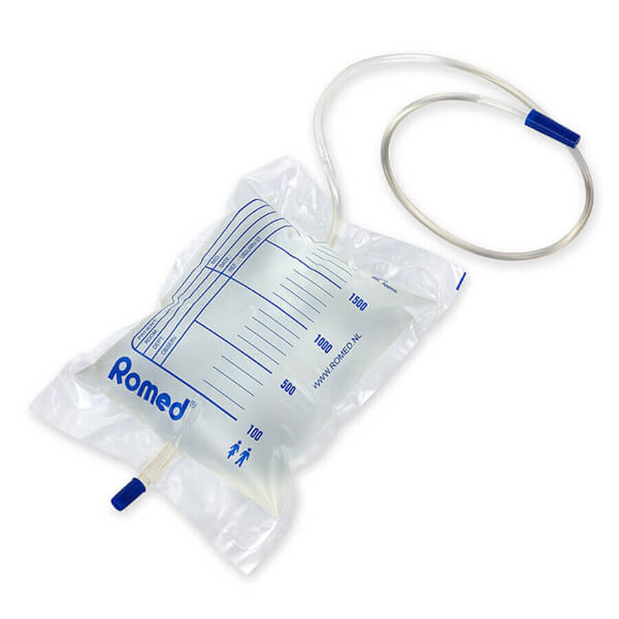 Sac de prélèvement d'urine, stérile, avec valve, 2 L, 1 pièce