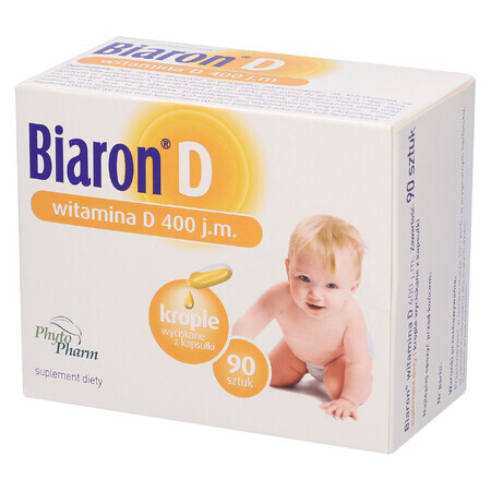 Biaron D, vitamine D 400 IU, 90 gélules détachables