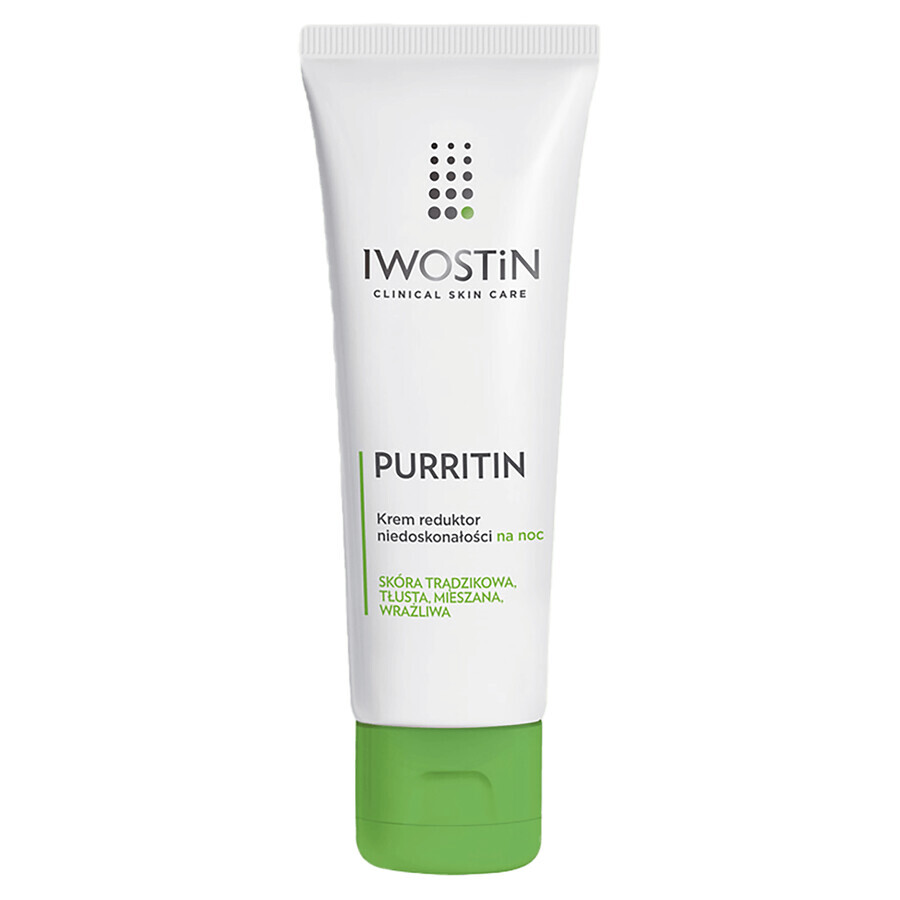 Iwostin Purritin, cremă de noapte care reduce imperfecțiunile, 40 ml