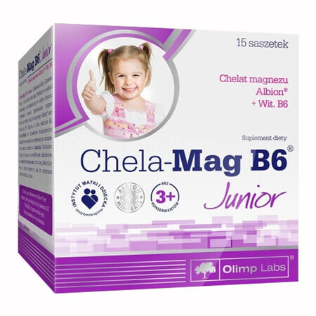 Olimp Chela-Mag B6 Junior, pour les enfants à partir de 3 ans, 5 g x 15 sachets