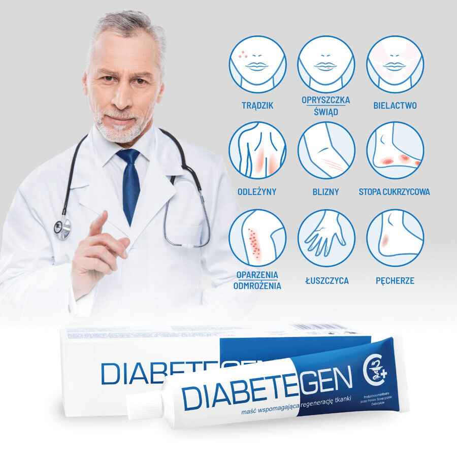 Diabetegen, ungüento que favorece la regeneración de tejidos, 15 g.