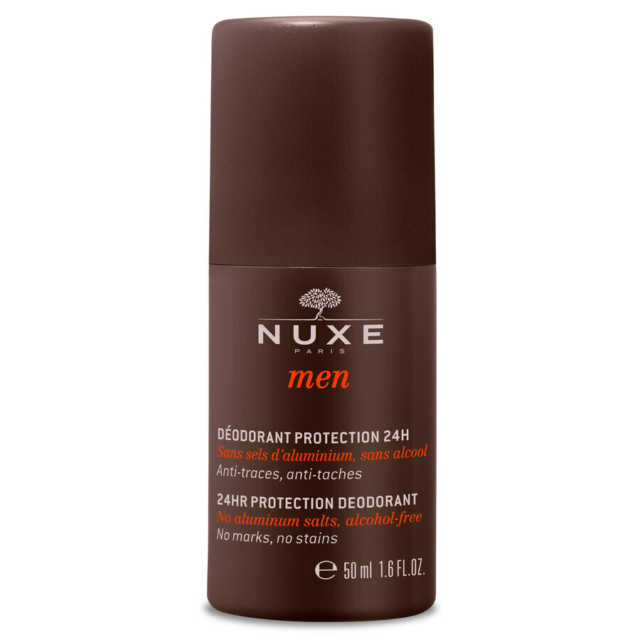 Nuxe Men, deodorant voor bescherming de klok rond, roll-on, 50 ml