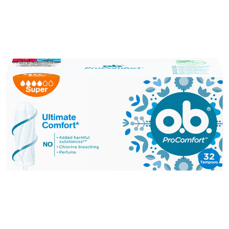 O.B. ProComfort, tampons hygiéniques, Super, 32 pièces